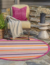 Bahama Breeze Outdoor Collection Area Rug -  Exuma Round Pink  lifestyle 162