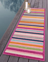 Bahama Breeze Outdoor Collection Area Rug -  Exuma Runner Pink  lifestyle 172