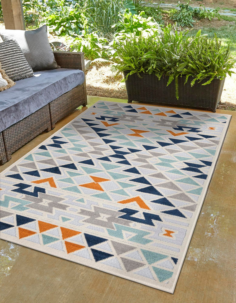Bahama Breeze Outdoor Collection Area Rug -  Andros Rectangle Gray  lifestyle 2