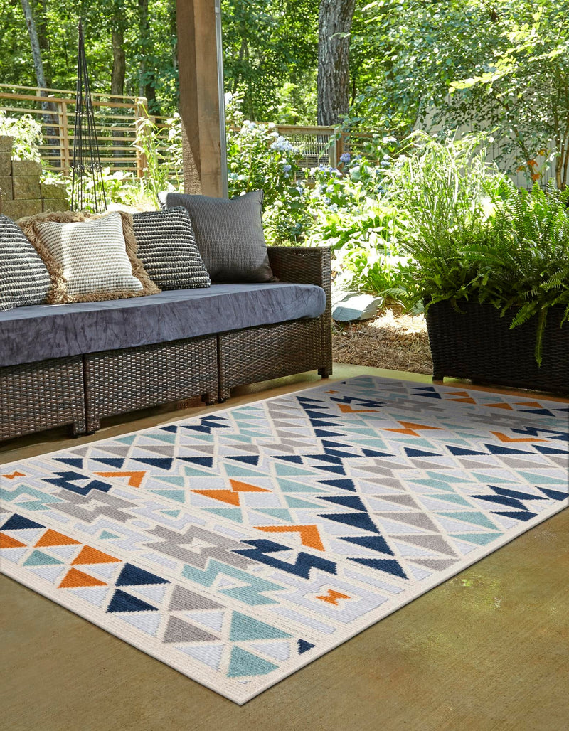 Bahama Breeze Outdoor Collection Area Rug -  Andros Rectangle Gray  lifestyle 3