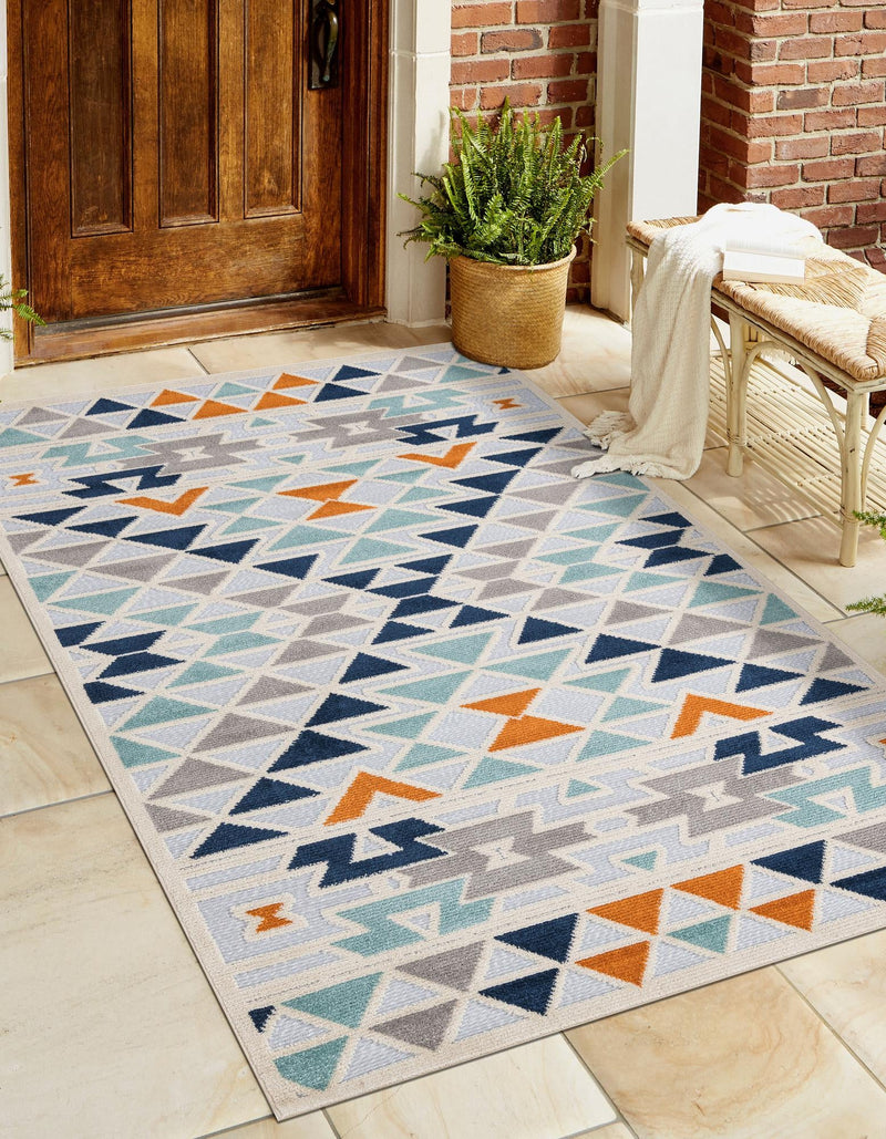 Bahama Breeze Outdoor Collection Area Rug -  Andros Rectangle Gray  lifestyle 4