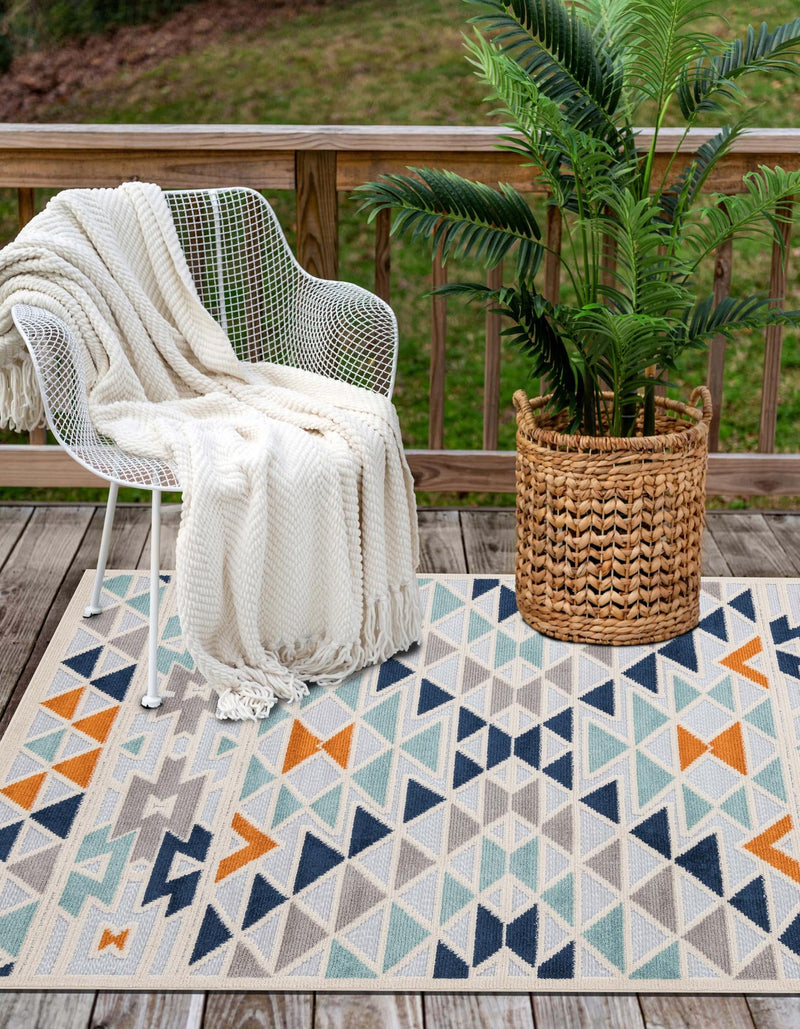 Bahama Breeze Outdoor Collection Area Rug -  Andros Rectangle Gray  lifestyle 6
