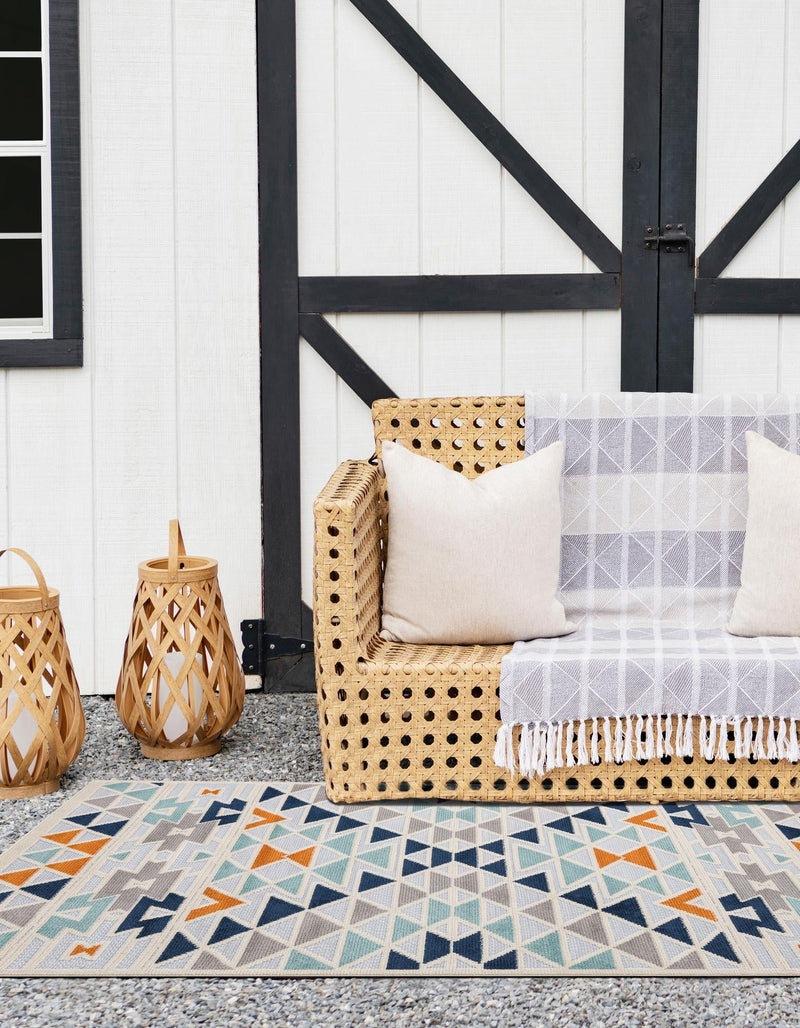 Bahama Breeze Outdoor Collection Area Rug -  Andros Rectangle Gray  lifestyle 8