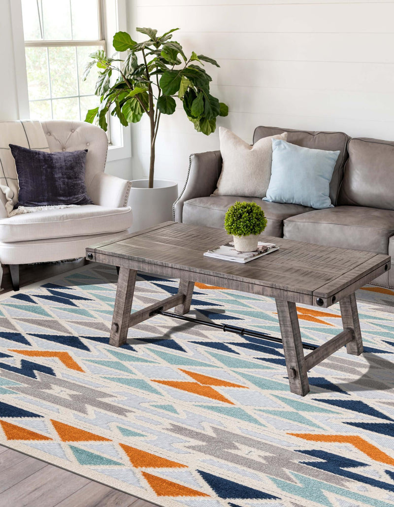 Bahama Breeze Outdoor Collection Area Rug -  Andros Rectangle Gray  lifestyle 9