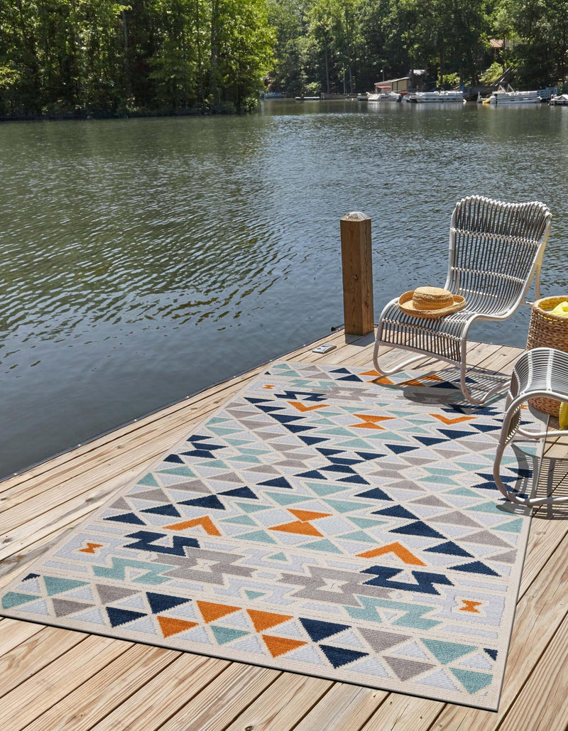 Bahama Breeze Outdoor Collection Area Rug -  Andros Rectangle Gray  lifestyle 10