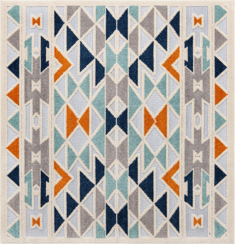 Bahama Breeze Outdoor Collection Area Rug -  Andros Square Gray  lifestyle 14