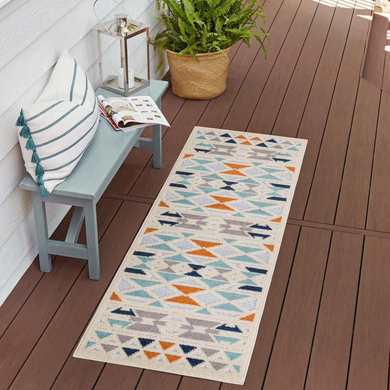Bahama Breeze Outdoor Collection Area Rug -  Andros Runner Gray  lifestyle 55