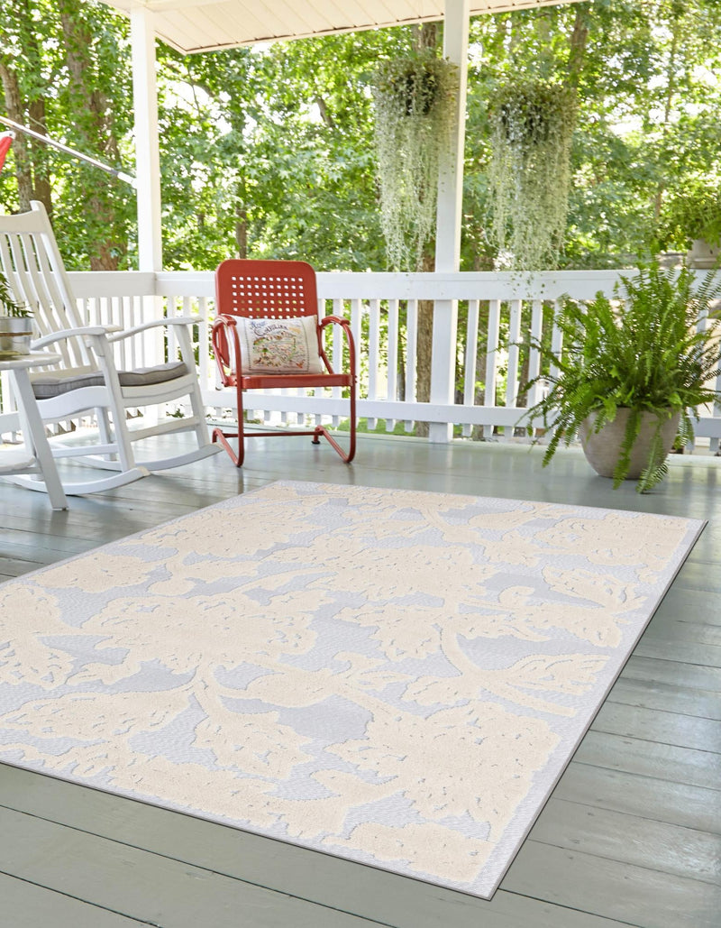 Bahama Breeze Outdoor Collection Area Rug -  Eleuthera Rectangle Gray  lifestyle 7