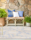 Bahama Breeze Outdoor Collection Area Rug -  Eleuthera Square Gray  lifestyle 37