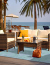 Bahama Breeze Outdoor Collection Area Rug -  Eleuthera Rectangle Navy Blue  lifestyle 12
