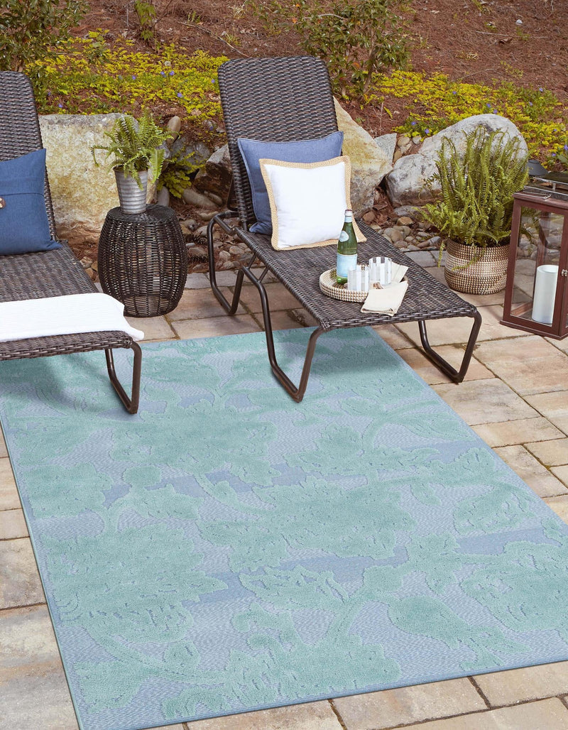 Bahama Breeze Outdoor Collection Area Rug -  Eleuthera Rectangle Navy Blue  lifestyle 20