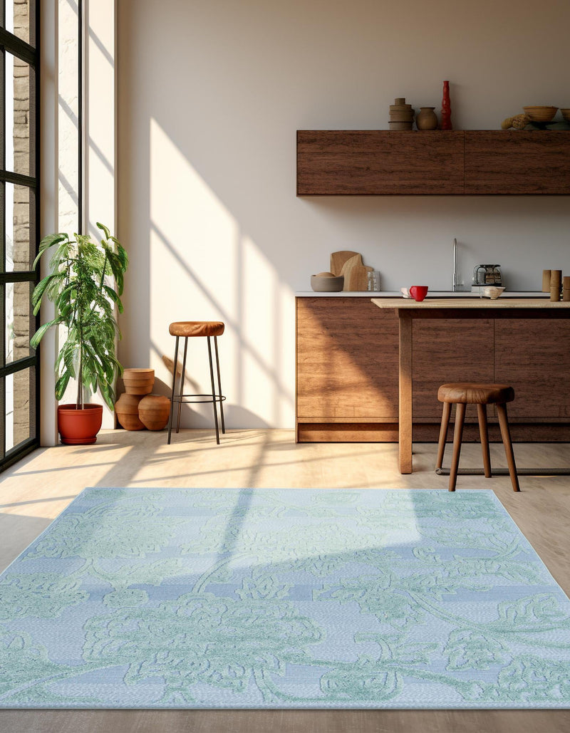 Bahama Breeze Outdoor Collection Area Rug -  Eleuthera Square Navy Blue  lifestyle 83