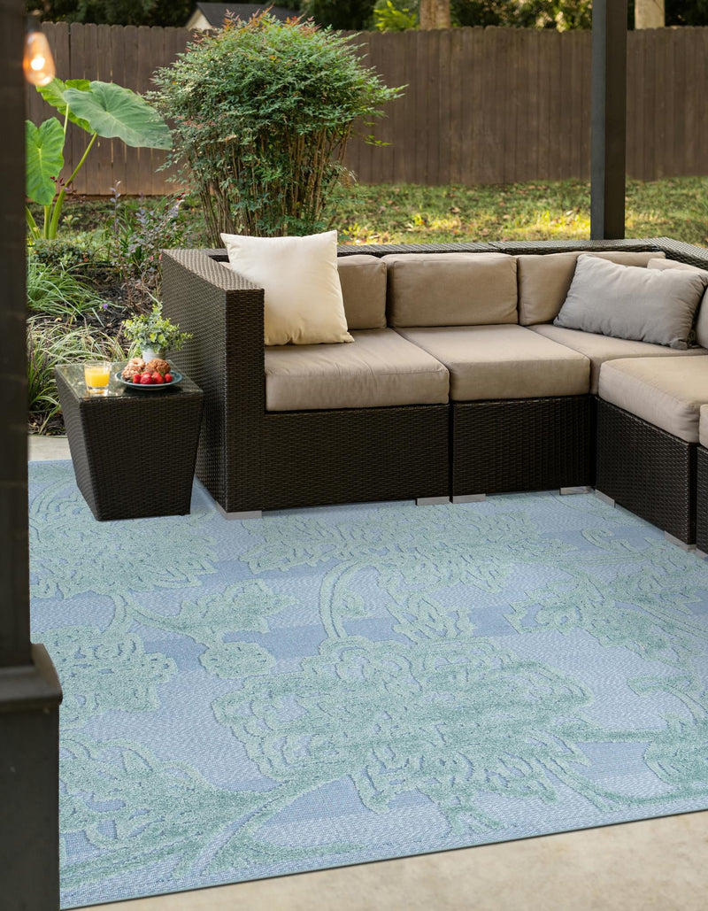 Bahama Breeze Outdoor Collection Area Rug -  Eleuthera Square Navy Blue  lifestyle 101