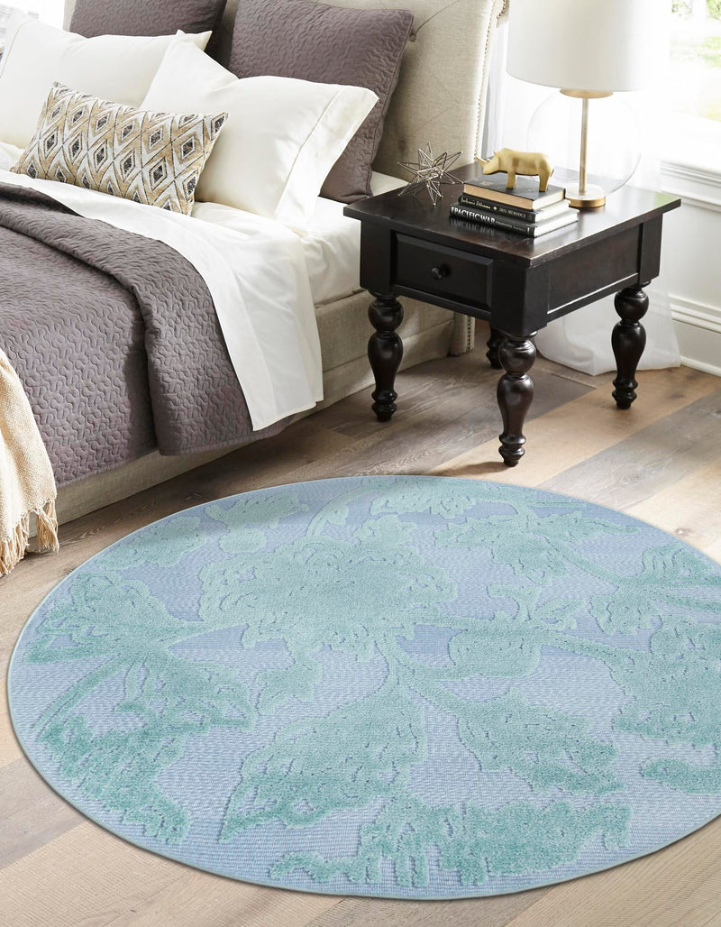 Bahama Breeze Outdoor Collection Area Rug -  Eleuthera Round Navy Blue  lifestyle 66