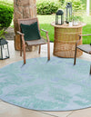 Bahama Breeze Outdoor Collection Area Rug -  Eleuthera Round Navy Blue  lifestyle 78