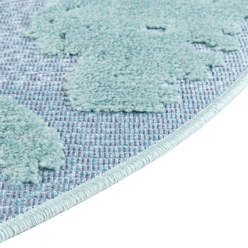 Bahama Breeze Outdoor Collection Area Rug -  Eleuthera Round Navy Blue  lifestyle 55