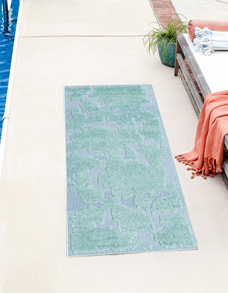 Bahama Breeze Outdoor Collection Area Rug -  Eleuthera Runner Navy Blue  lifestyle 36