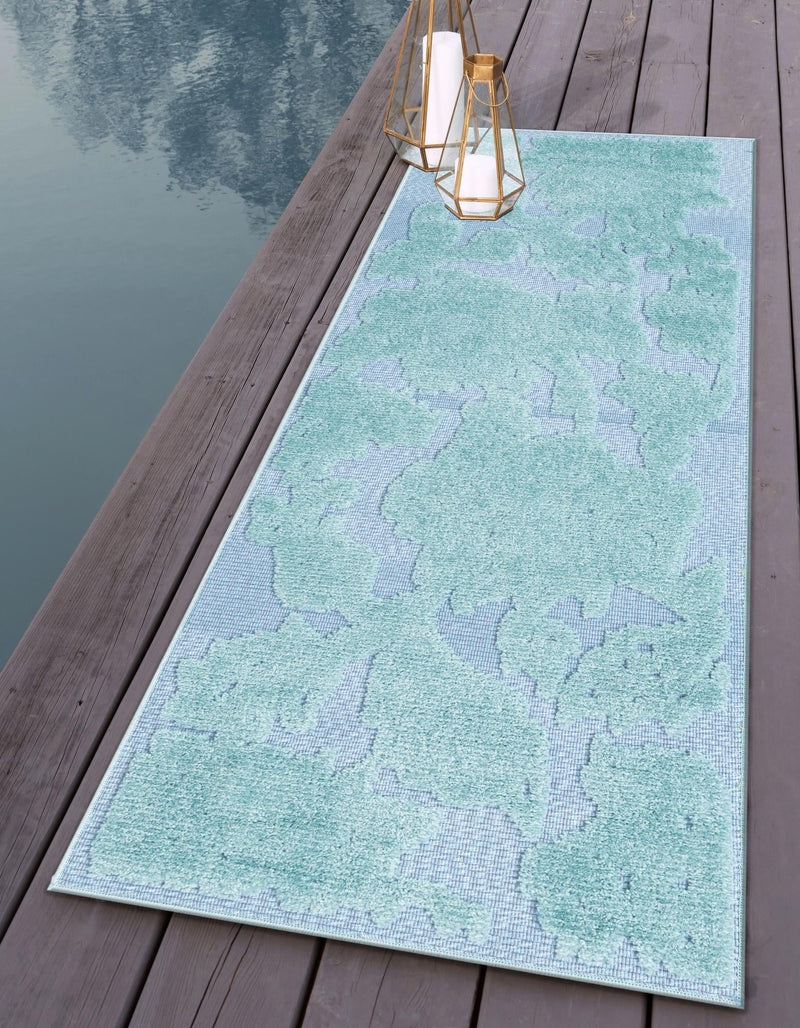Bahama Breeze Outdoor Collection Area Rug -  Eleuthera Runner Navy Blue  lifestyle 63