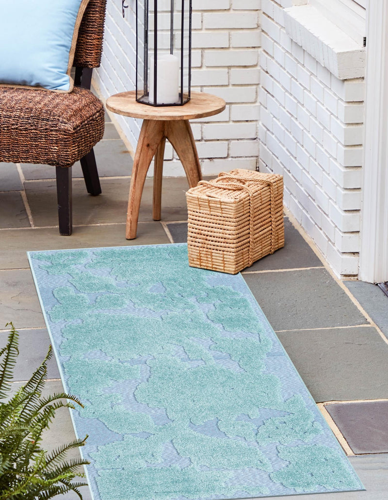 Bahama Breeze Outdoor Collection Area Rug -  Eleuthera Runner Navy Blue  lifestyle 71
