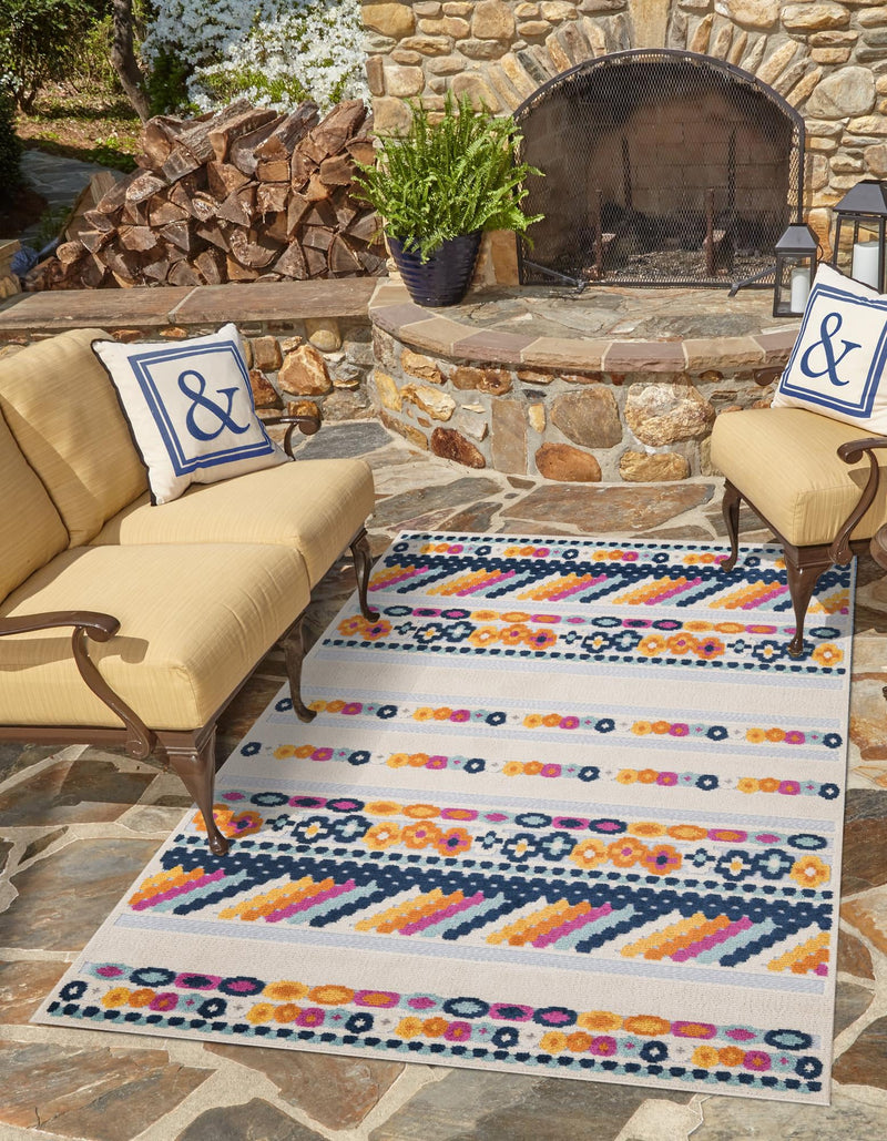 Bahama Breeze Outdoor Collection Area Rug -  Bimini Rectangle Gray  lifestyle 23