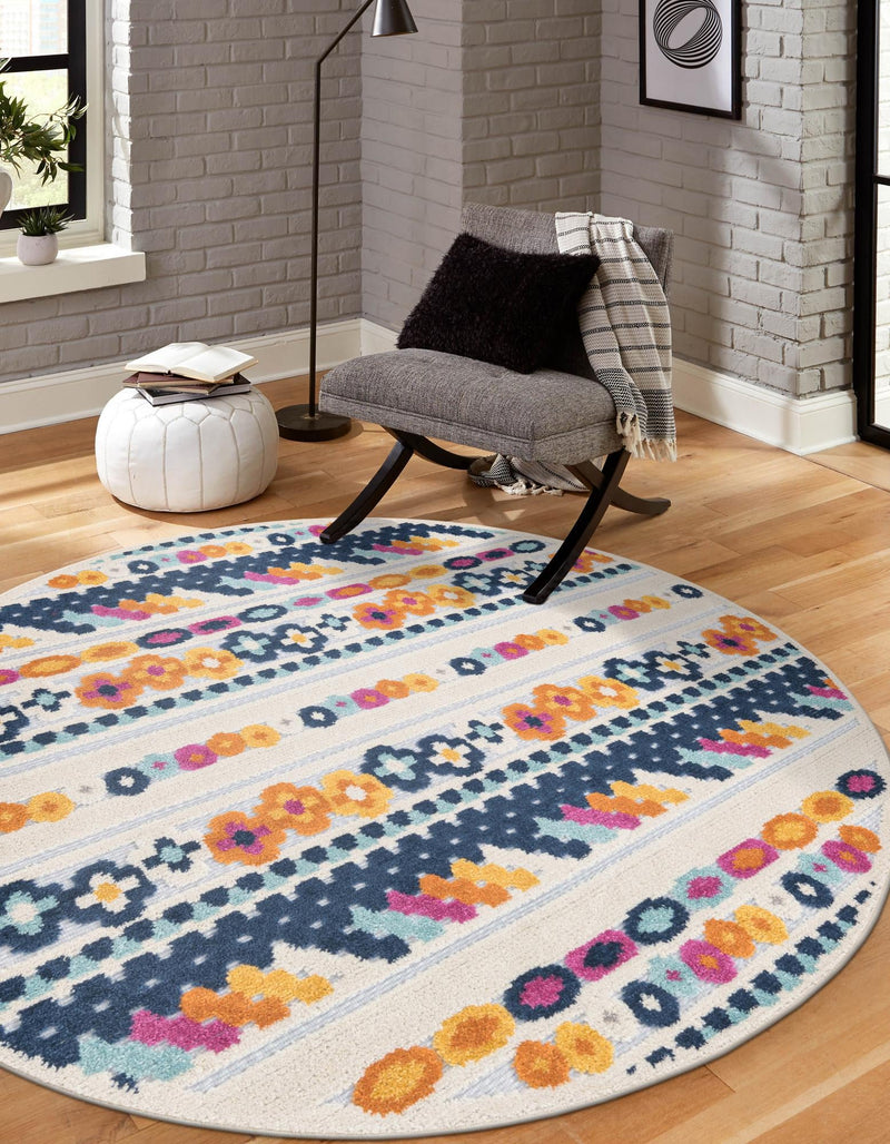 Bahama Breeze Outdoor Collection Area Rug -  Bimini Round Gray  lifestyle 105
