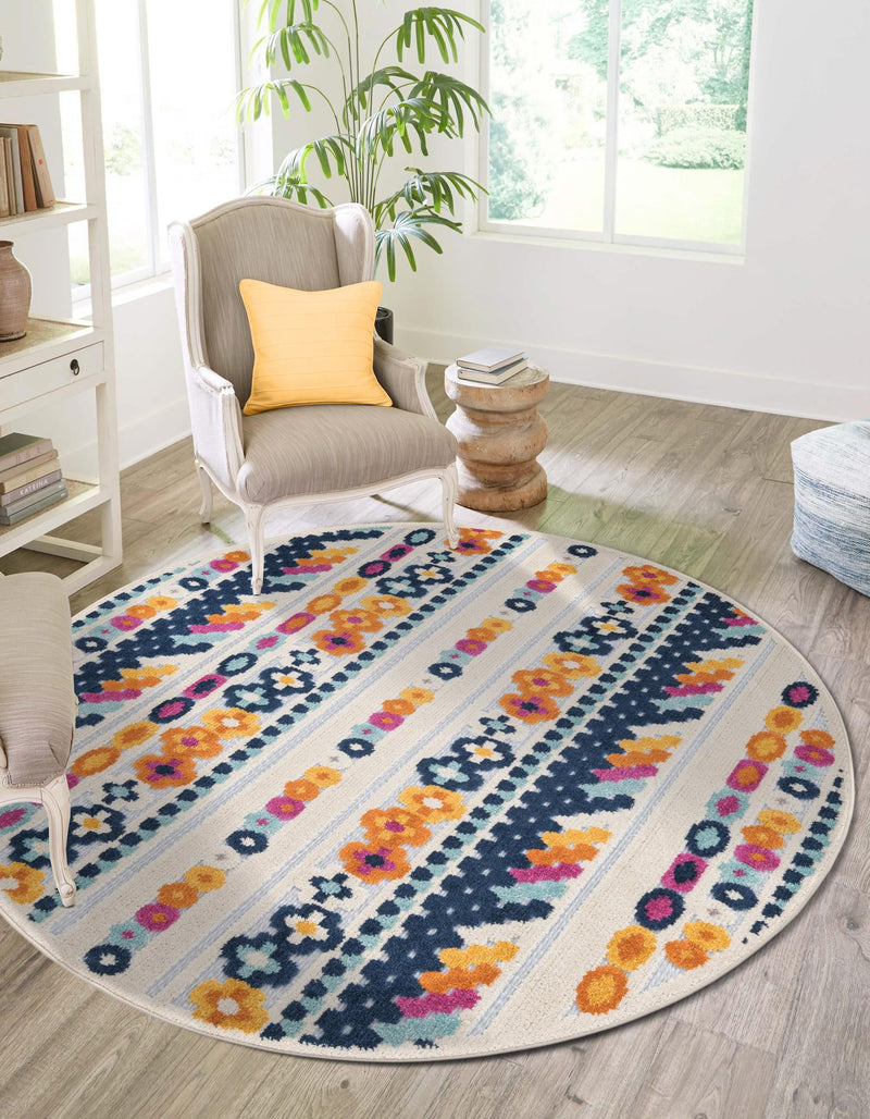 Bahama Breeze Outdoor Collection Area Rug -  Bimini Round Gray  lifestyle 125