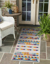 Bahama Breeze Outdoor Collection Area Rug -  Bimini Runner Gray  lifestyle 111