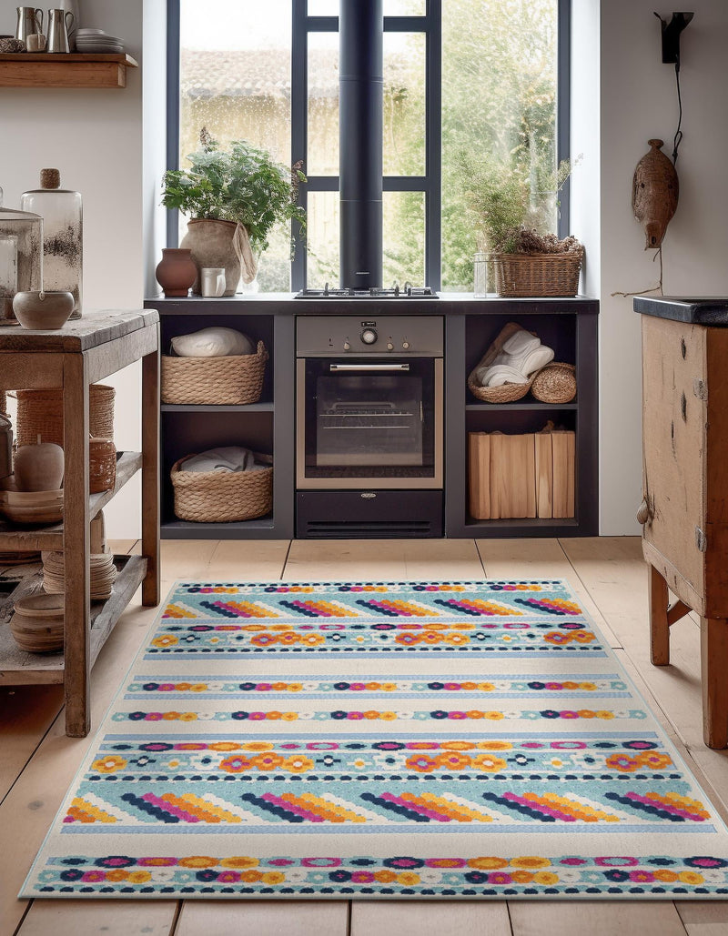Bahama Breeze Outdoor Collection Area Rug -  Bimini Rectangle Blue  lifestyle 14
