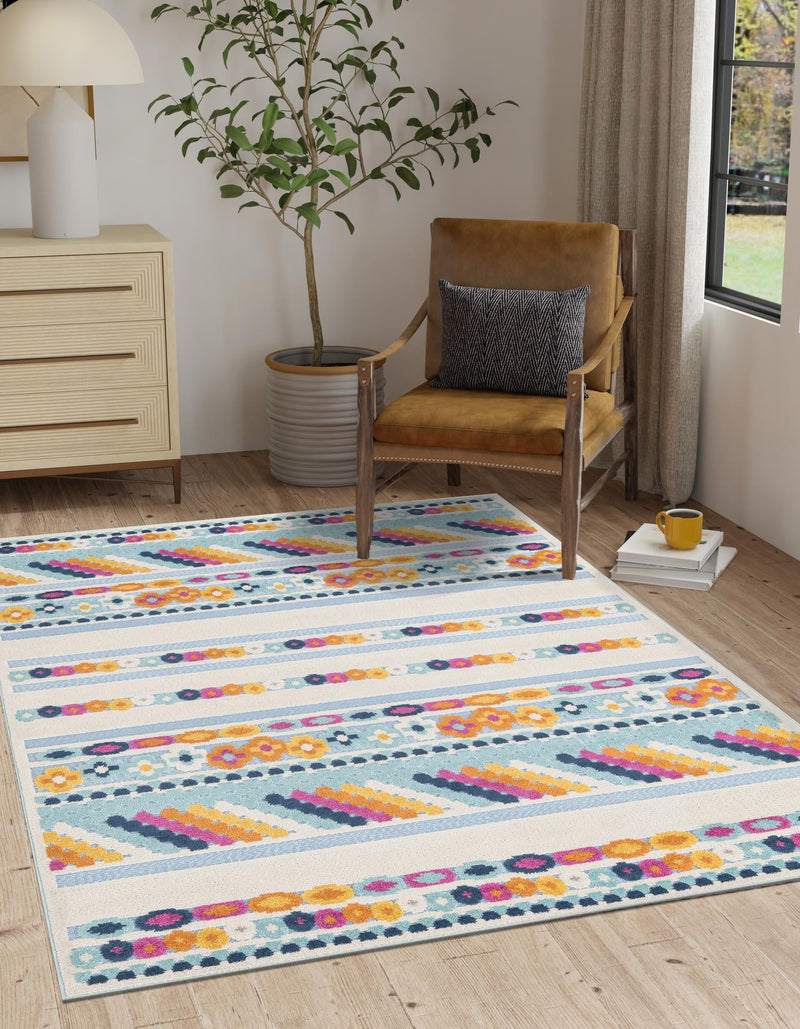 Bahama Breeze Outdoor Collection Area Rug -  Bimini Rectangle Blue  lifestyle 26