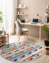 Bahama Breeze Outdoor Collection Area Rug -  Bimini Round Blue  lifestyle 97