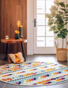 Bahama Breeze Outdoor Collection Area Rug -  Bimini Round Blue  lifestyle 127