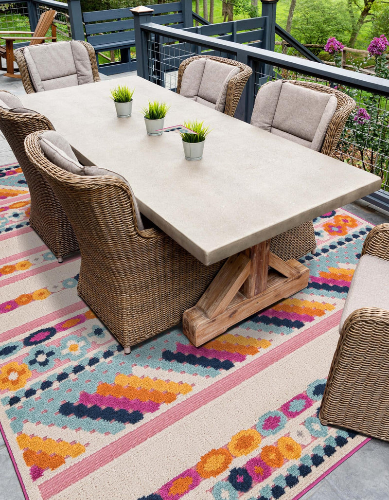 Bahama Breeze Outdoor Collection Area Rug -  Bimini Rectangle Pink  lifestyle 19