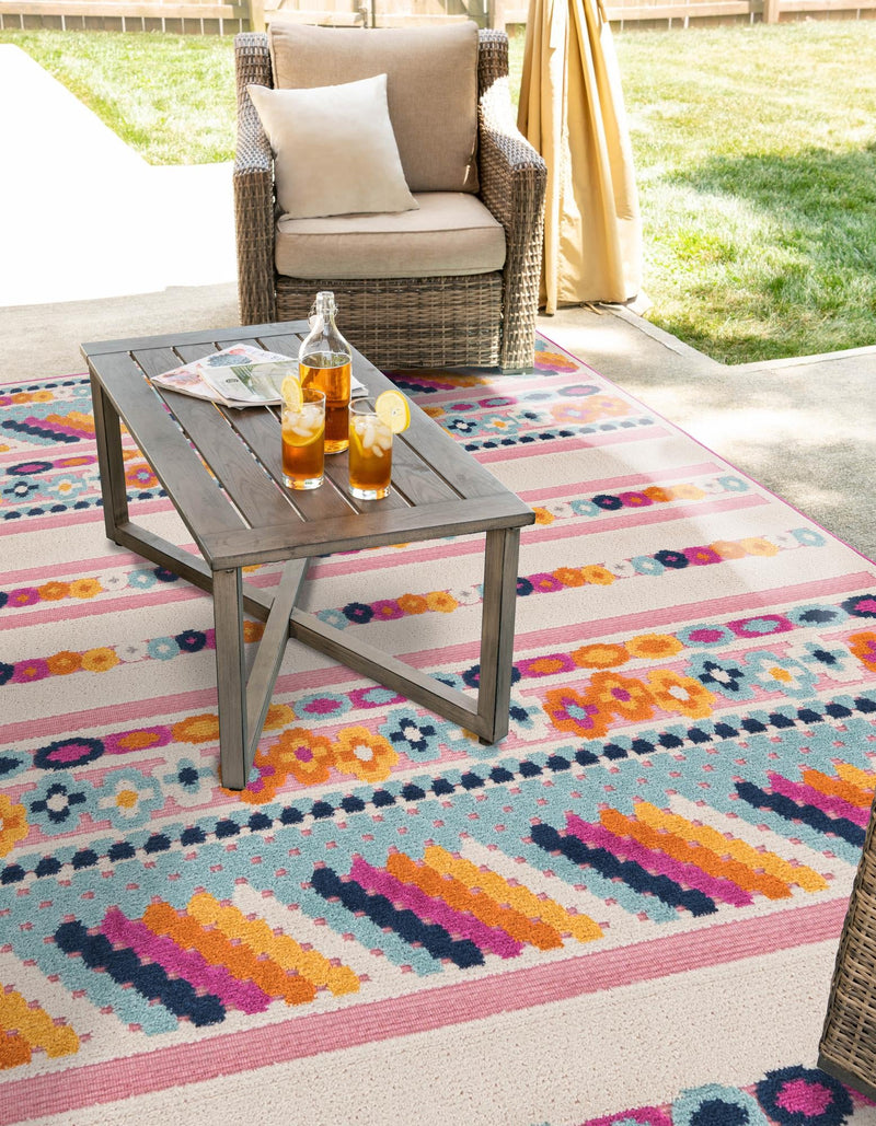 Bahama Breeze Outdoor Collection Area Rug -  Bimini Rectangle Pink  lifestyle 25