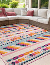 Bahama Breeze Outdoor Collection Area Rug -  Bimini Square Pink  lifestyle 96
