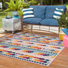 Bahama Breeze Outdoor Collection Area Rug -  Bimini Square Pink  lifestyle 90