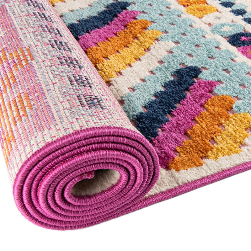 Bahama Breeze Outdoor Collection Area Rug -  Bimini Round Pink  lifestyle 73