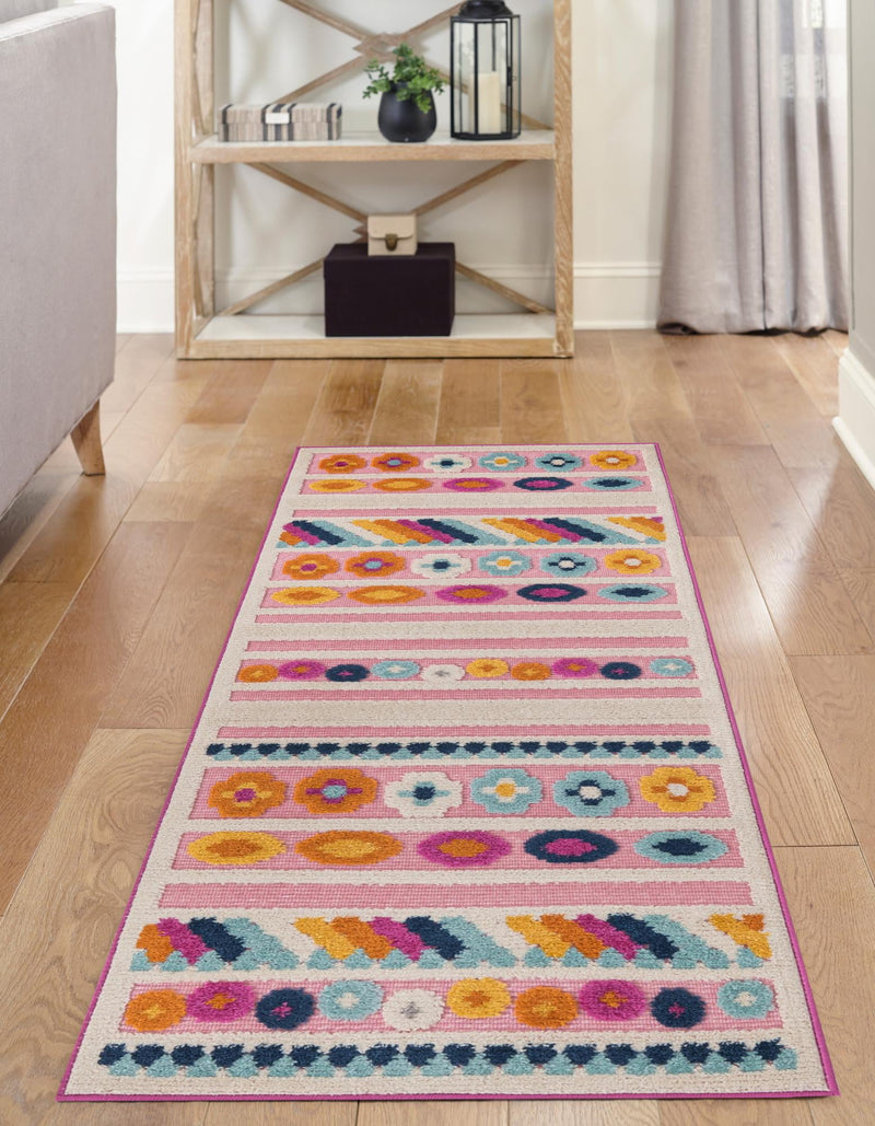 Bahama Breeze Outdoor Collection Area Rug -  Bimini Runner Pink  lifestyle 119