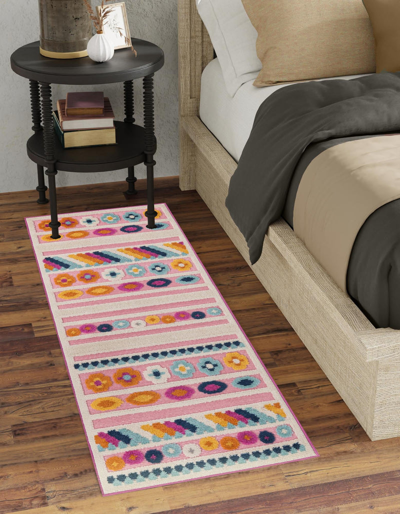 Bahama Breeze Outdoor Collection Area Rug -  Bimini Runner Pink  lifestyle 129