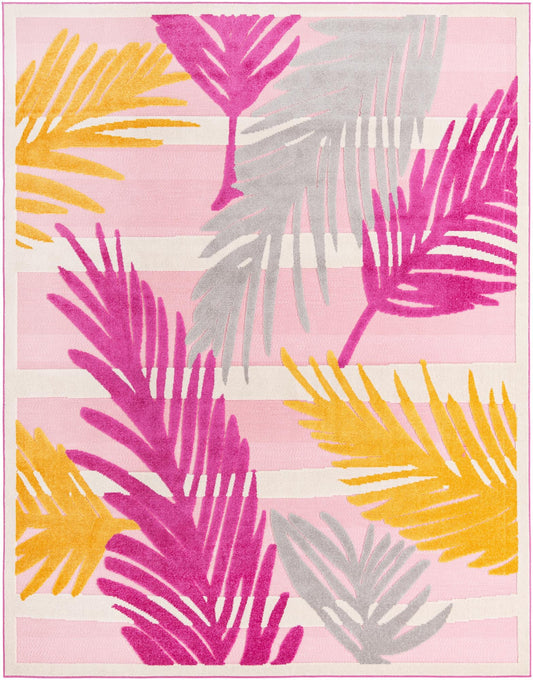 Bahama Breeze Outdoor Collection Area Rug -  CatCay Rectangle Pink Main