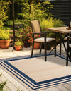 Bahama Breeze Outdoor Collection Area Rug -  Abaco Square Beige  lifestyle 93