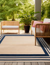 Bahama Breeze Outdoor Collection Area Rug -  Abaco Square Beige  lifestyle 121