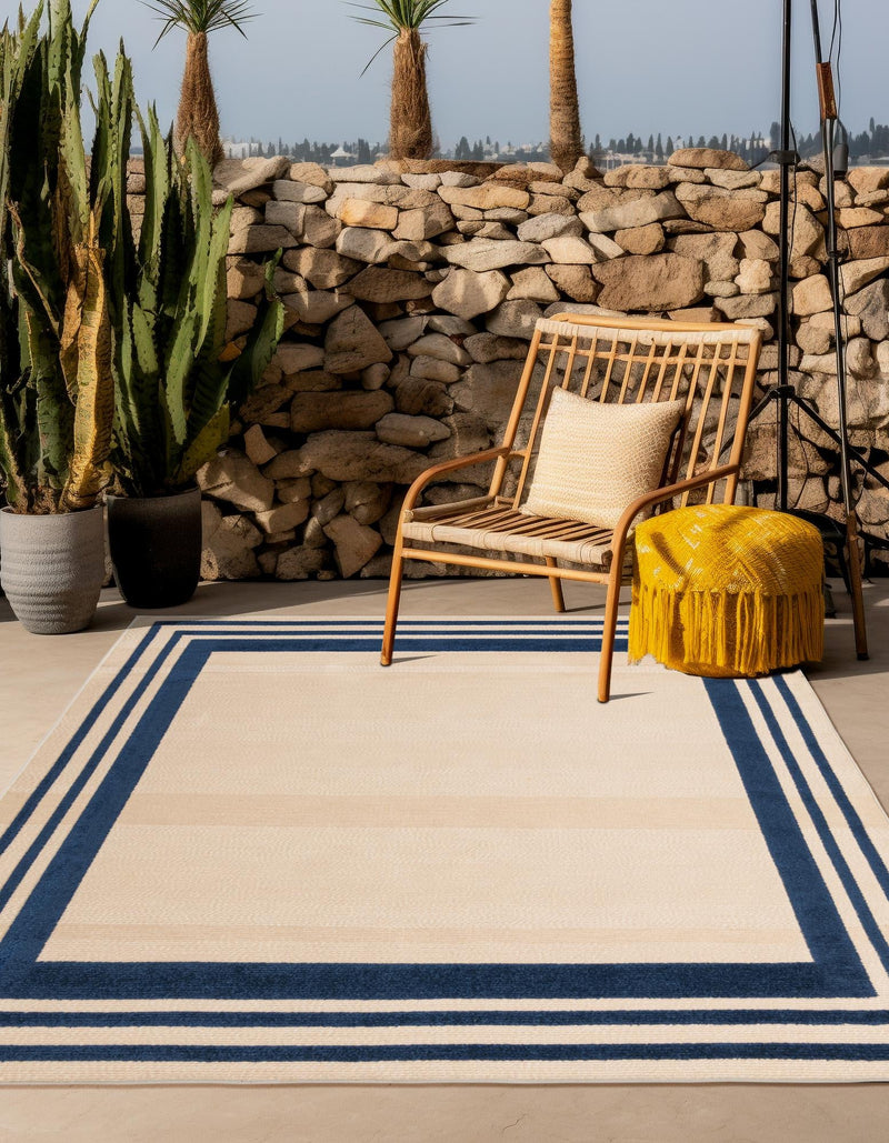 Bahama Breeze Outdoor Collection Area Rug -  Abaco Square Beige  lifestyle 135