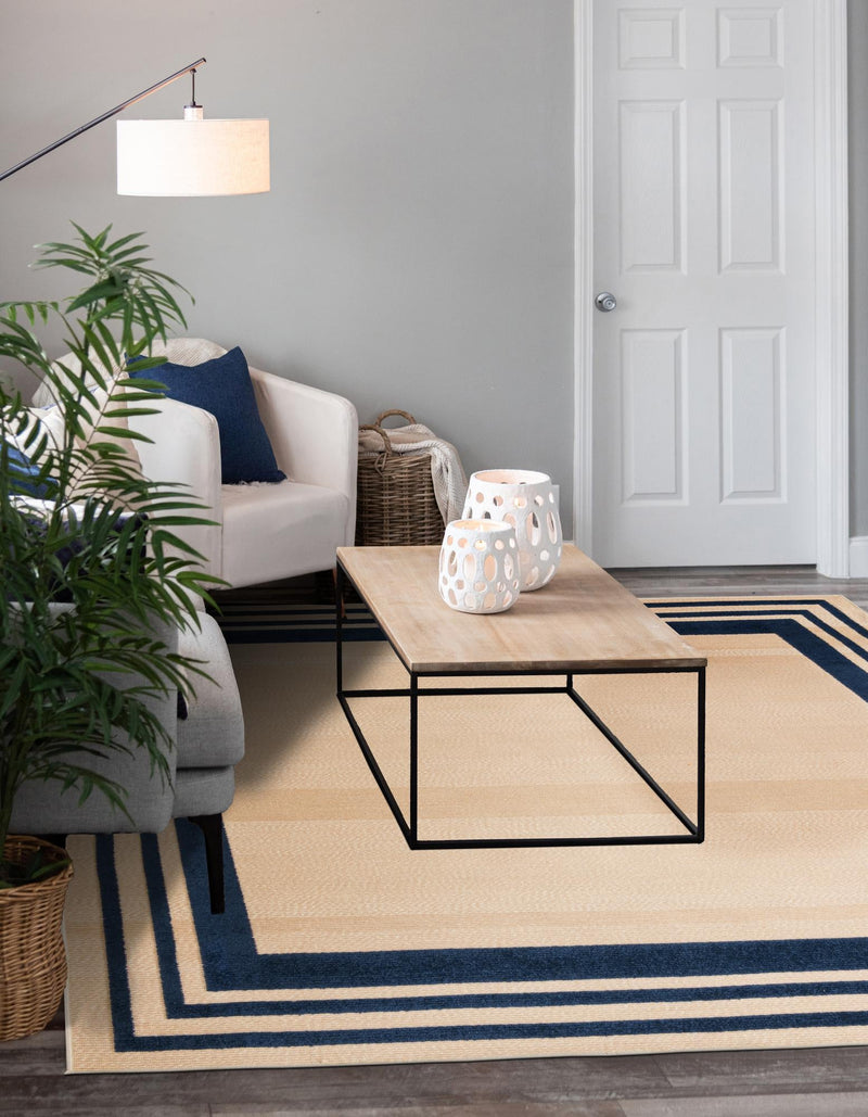 Bahama Breeze Outdoor Collection Area Rug -  Abaco Square Beige  lifestyle 142