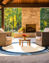 Bahama Breeze Outdoor Collection Area Rug -  Abaco Round Beige  lifestyle 87