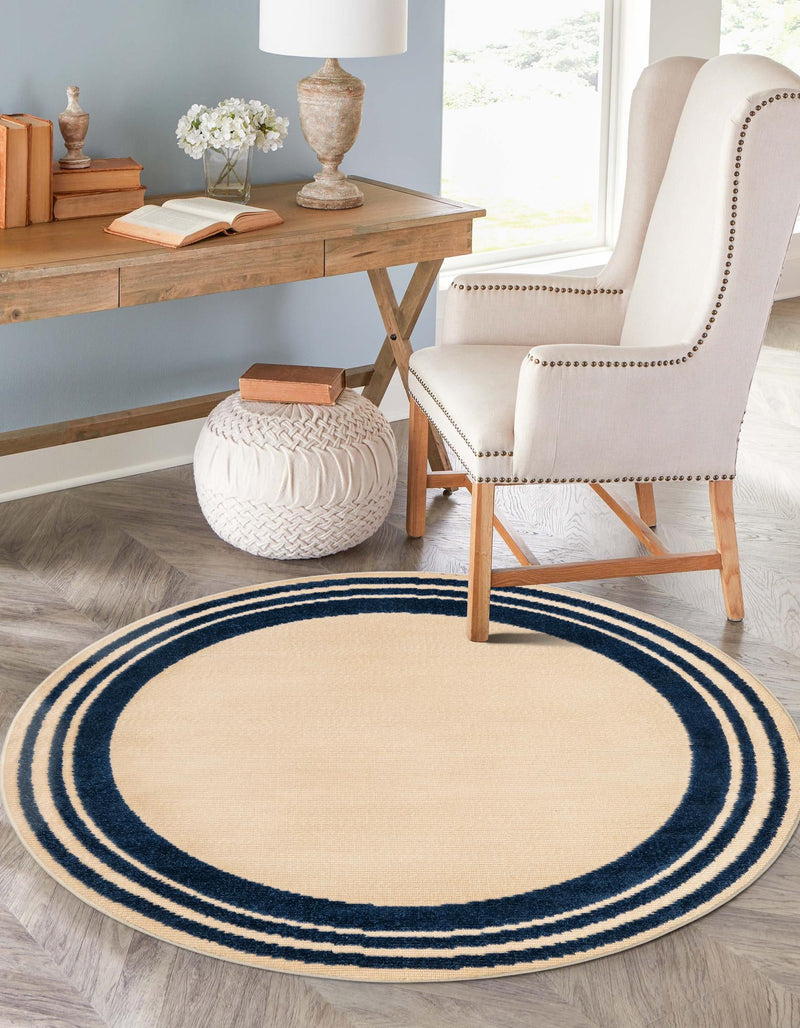 Bahama Breeze Outdoor Collection Area Rug -  Abaco Round Beige  lifestyle 129