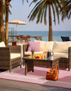 Bahama Breeze Outdoor Collection Area Rug -  Abaco Rectangle Pink  lifestyle 11