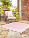 Bahama Breeze Outdoor Collection Area Rug -  Abaco Square Pink  lifestyle 60