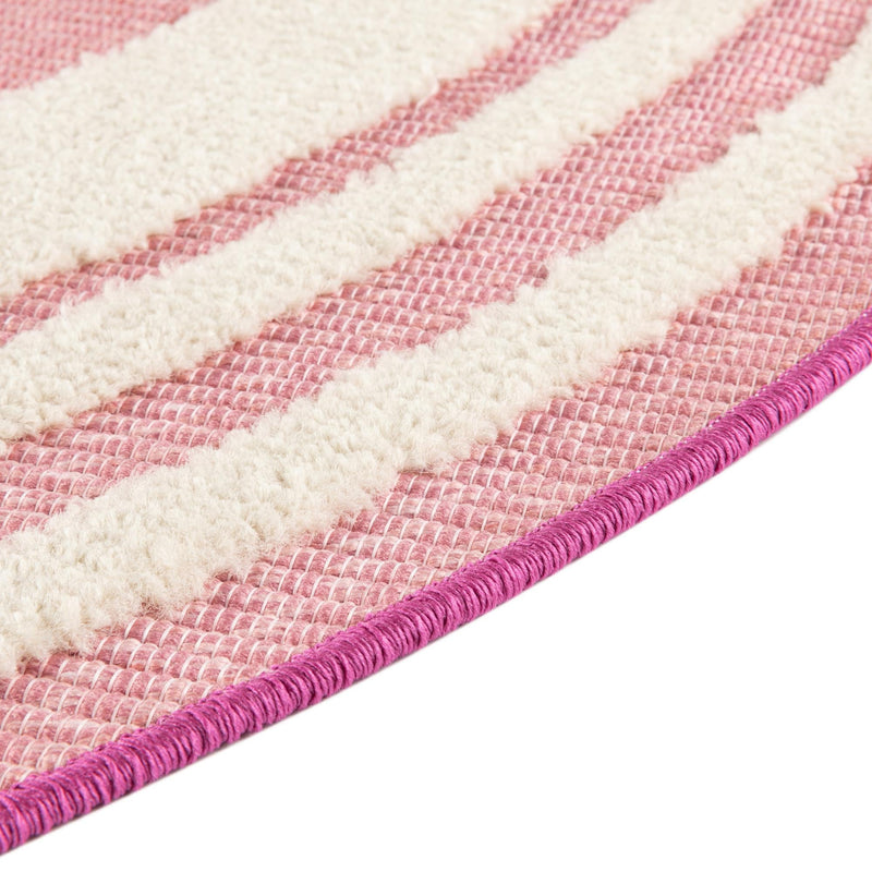 Bahama Breeze Outdoor Collection Area Rug -  Abaco Round Pink  lifestyle 65