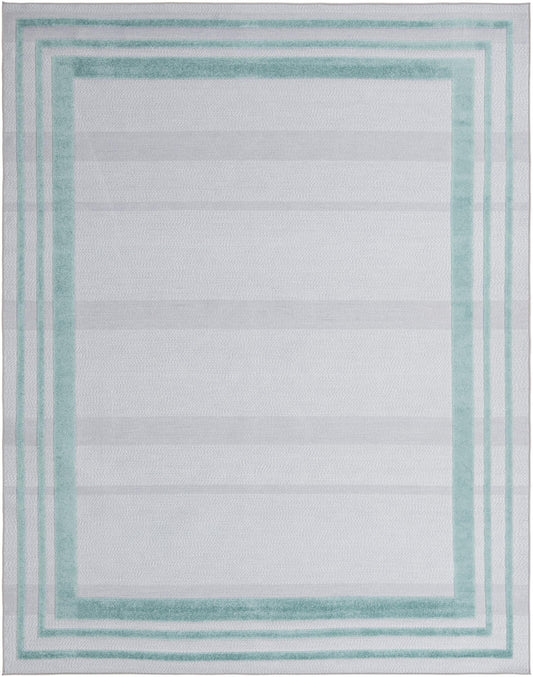 Bahama Breeze Outdoor Collection Area Rug -  Abaco Rectangle Gray Teal Main
