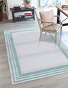Bahama Breeze Outdoor Collection Area Rug -  Abaco Rectangle Gray Teal  lifestyle 27